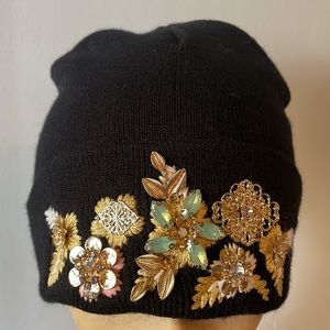 Natasha Embellished Black Hat